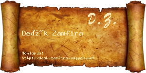 Deák Zamfira névjegykártya